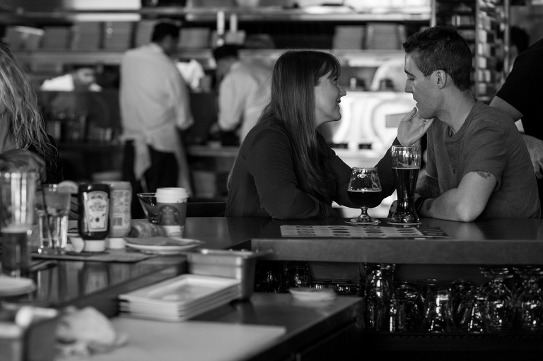 kingston photographer engagement photos amsterdam brewery toronto make portraits connection bar beer moment blackandwhite