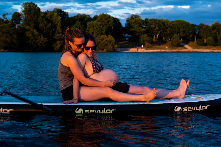 SUP_Maternity_photos_lake_sunset_ygk_kingston_rob_whelan_LGBTQ_lovewins